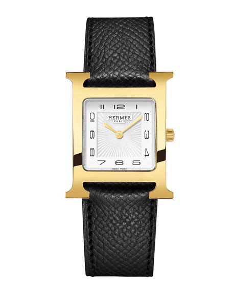 hermes heure h mm watch with black leather strap celebrities|Hermes h watch.